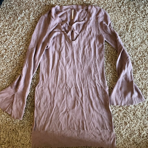 Free People Light Purple Tunic Criss Cross - Picture 2 of 6